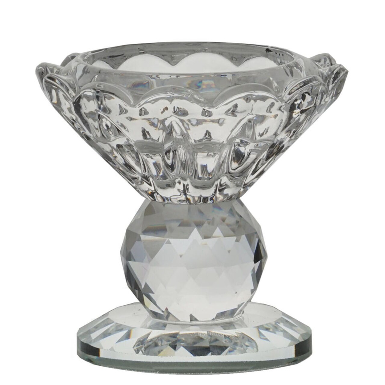 6 pcs Clear Crystal Candle Holders 2.5" tall Candlesticks